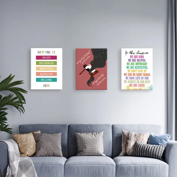 Multicolor_Y05_African_American_Wall_Art_Frame_Canvas,Black_Women_Motivational_Wall_Art_Canvas_Modern_Canvas_Prints_Painting_Ready_To_Hang_|_For_Home_Office_Bedroom_Wall_Decor-12_X_15_Inches-Empowered