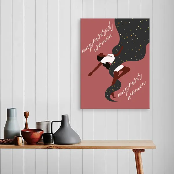 Multicolor_Y05_African_American_Wall_Art_Frame_Canvas,Black_Women_Motivational_Wall_Art_Canvas_Modern_Canvas_Prints_Painting_Ready_To_Hang_|_For_Home_Office_Bedroom_Wall_Decor-12_X_15_Inches-Empowered