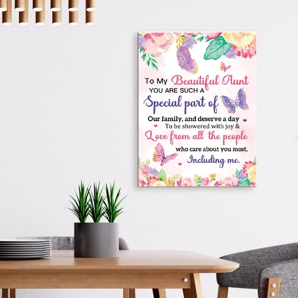 Multicolor_Canvas_Wall_Art_Gifts_|_For_Aunt,To_My_Beautiful_Aunt_Birthday_Mothers_Day_Meaningful_Gifts_|_For_Aunt_From_Niece_Nephew,Canvas_Framed_Wall_Art_Hangable_Home_Decor_|_For_Aunt
