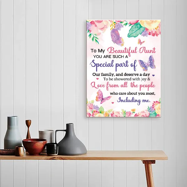 Multicolor_Canvas_Wall_Art_Gifts_|_For_Aunt,To_My_Beautiful_Aunt_Birthday_Mothers_Day_Meaningful_Gifts_|_For_Aunt_From_Niece_Nephew,Canvas_Framed_Wall_Art_Hangable_Home_Decor_|_For_Aunt