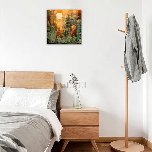 Multicolor_Abstract_24_X_24_Inch,_Wooden_Framed_Canvas_Painting_|_For_Bedroom,_Living_Room,_Study_Room_&_Office_|_Pine_Wood_Frame_(61_X_61_Cms)