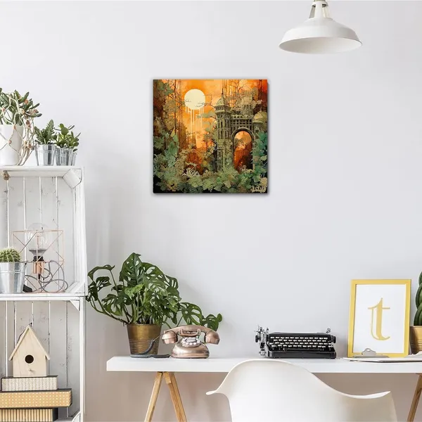 Multicolor_Abstract_24_X_24_Inch,_Wooden_Framed_Canvas_Painting_|_For_Bedroom,_Living_Room,_Study_Room_&_Office_|_Pine_Wood_Frame_(61_X_61_Cms)