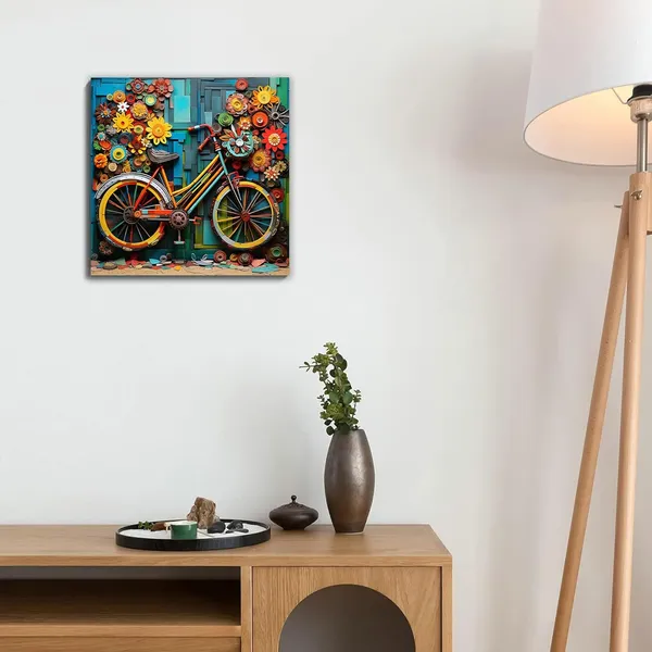 Multicolor_Abstract_24_X_24_Inch,_Wooden_Framed_Canvas_Painting_|_For_Bedroom,_Living_Room,_Study_Room_&_Office_|_Pine_Wood_Frame_(61_X_61_Cms)