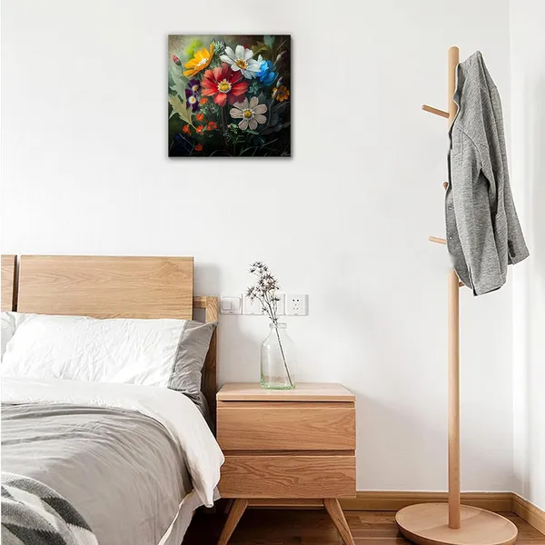 Multicolor_Abstract_24_X_24_Inch,_Wooden_Framed_Canvas_Painting_|_For_Bedroom,_Living_Room,_Study_Room_&_Office_|_Pine_Wood_Frame_(61_X_61_Cms)