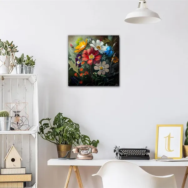 Multicolor_Abstract_24_X_24_Inch,_Wooden_Framed_Canvas_Painting_|_For_Bedroom,_Living_Room,_Study_Room_&_Office_|_Pine_Wood_Frame_(61_X_61_Cms)
