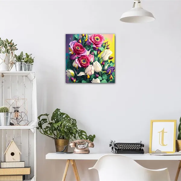 Multicolor_Abstract_24_X_24_Inch,_Wooden_Framed_Canvas_Painting_|_For_Bedroom,_Living_Room,_Study_Room_&_Office_|_Pine_Wood_Frame_(61_X_61_Cms)