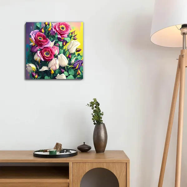 Multicolor_Abstract_24_X_24_Inch,_Wooden_Framed_Canvas_Painting_|_For_Bedroom,_Living_Room,_Study_Room_&_Office_|_Pine_Wood_Frame_(61_X_61_Cms)