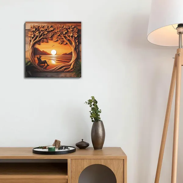 Multicolor_Abstract_24_X_24_Inch,_Wooden_Framed_Canvas_Painting_|_For_Bedroom,_Living_Room,_Study_Room_&_Office_|_Pine_Wood_Frame_(61_X_61_Cms)