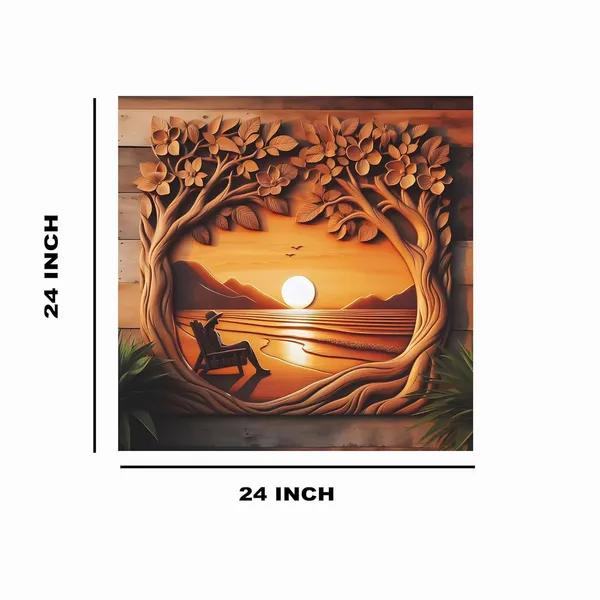 Multicolor_Abstract_24_X_24_Inch,_Wooden_Framed_Canvas_Painting_|_For_Bedroom,_Living_Room,_Study_Room_&_Office_|_Pine_Wood_Frame_(61_X_61_Cms)