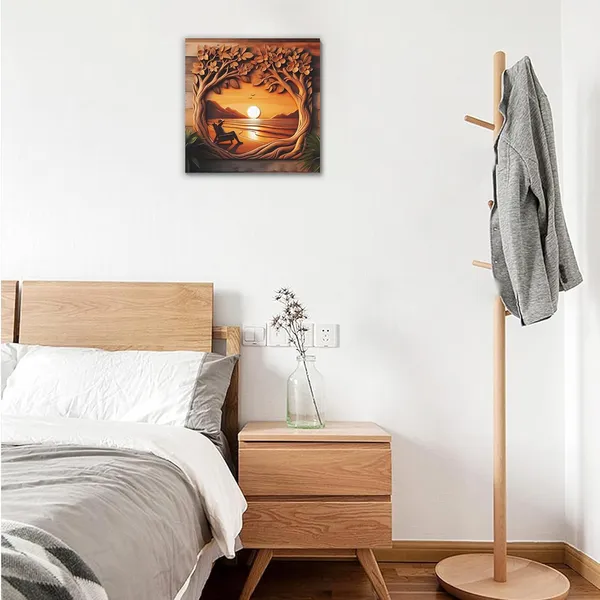 Multicolor_Abstract_24_X_24_Inch,_Wooden_Framed_Canvas_Painting_|_For_Bedroom,_Living_Room,_Study_Room_&_Office_|_Pine_Wood_Frame_(61_X_61_Cms)