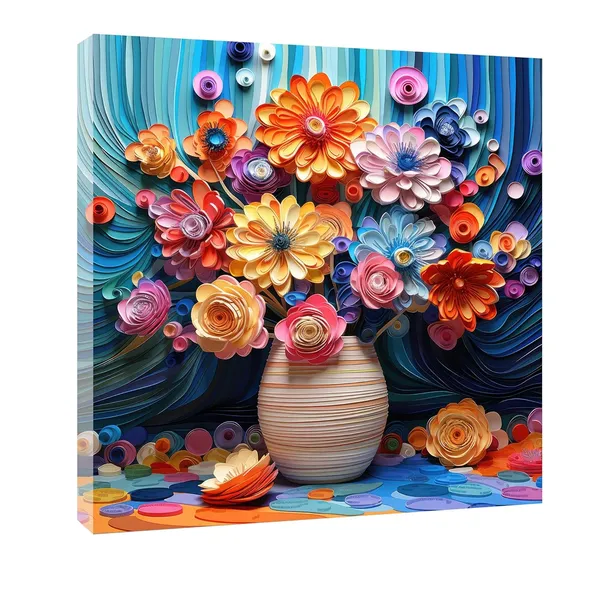 Multicolor_Abstract_24_X_24_Inch,_Wooden_Framed_Canvas_Painting_|_For_Bedroom,_Living_Room,_Study_Room_&_Office_|_Pine_Wood_Frame_(61_X_61_Cms)