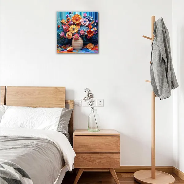 Multicolor_Abstract_24_X_24_Inch,_Wooden_Framed_Canvas_Painting_|_For_Bedroom,_Living_Room,_Study_Room_&_Office_|_Pine_Wood_Frame_(61_X_61_Cms)