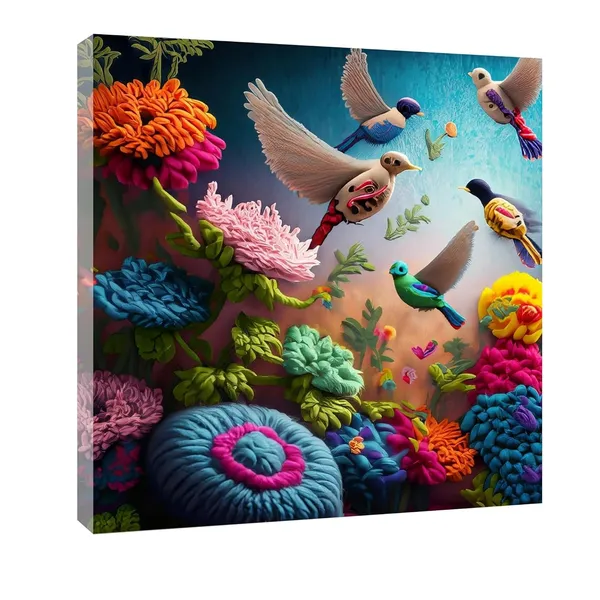 Multicolor_Abstract_24_X_24_Inch,_Wooden_Framed_Canvas_Painting_|_For_Bedroom,_Living_Room,_Study_Room_&_Office_|_Pine_Wood_Frame_(61_X_61_Cms)