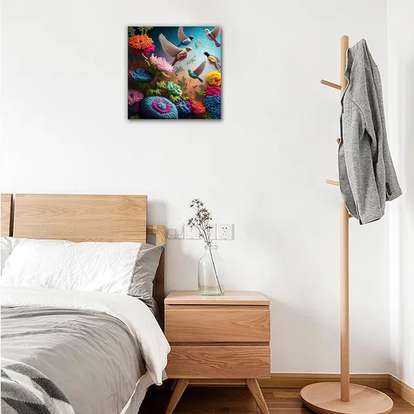 Multicolor_Abstract_24_X_24_Inch,_Wooden_Framed_Canvas_Painting_|_For_Bedroom,_Living_Room,_Study_Room_&_Office_|_Pine_Wood_Frame_(61_X_61_Cms)