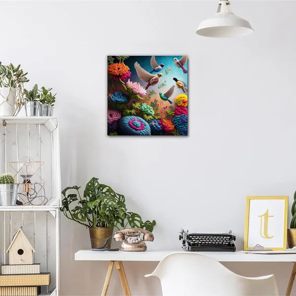 Multicolor_Abstract_24_X_24_Inch,_Wooden_Framed_Canvas_Painting_|_For_Bedroom,_Living_Room,_Study_Room_&_Office_|_Pine_Wood_Frame_(61_X_61_Cms)
