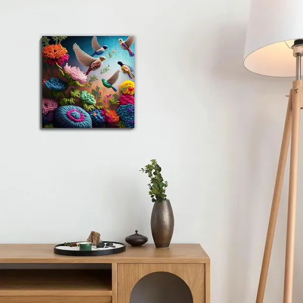 Multicolor_Abstract_24_X_24_Inch,_Wooden_Framed_Canvas_Painting_|_For_Bedroom,_Living_Room,_Study_Room_&_Office_|_Pine_Wood_Frame_(61_X_61_Cms)