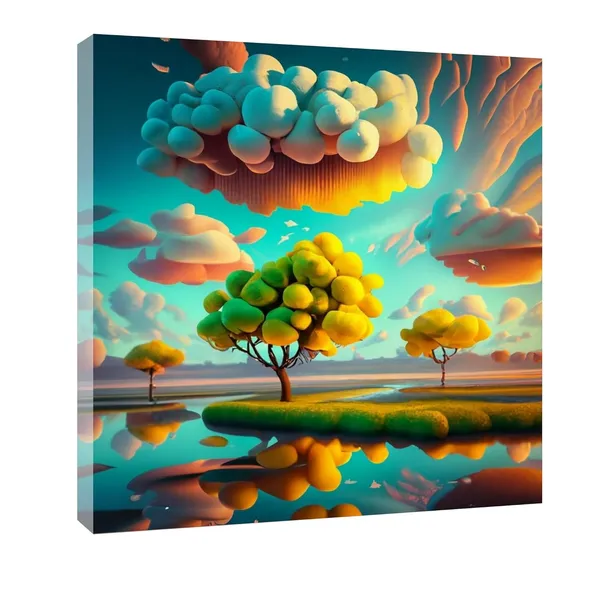 Multicolor_Abstract_24_X_24_Inch,_Wooden_Framed_Canvas_Painting_|_For_Bedroom,_Living_Room,_Study_Room_&_Office_|_Pine_Wood_Frame_(61_X_61_Cms)