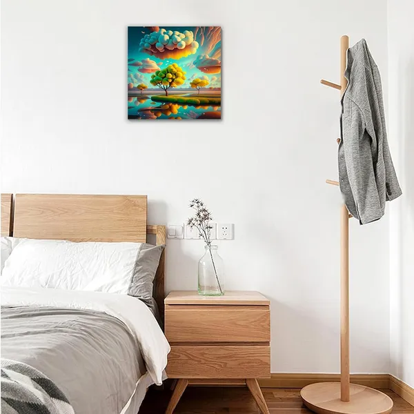 Multicolor_Abstract_24_X_24_Inch,_Wooden_Framed_Canvas_Painting_|_For_Bedroom,_Living_Room,_Study_Room_&_Office_|_Pine_Wood_Frame_(61_X_61_Cms)