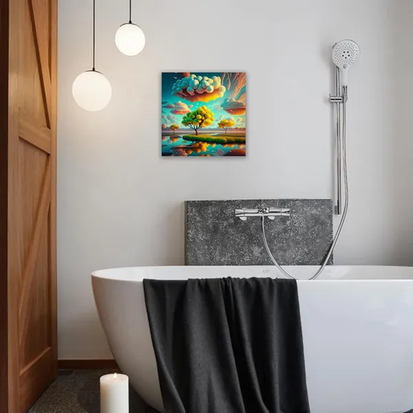 Multicolor_Abstract_24_X_24_Inch,_Wooden_Framed_Canvas_Painting_|_For_Bedroom,_Living_Room,_Study_Room_&_Office_|_Pine_Wood_Frame_(61_X_61_Cms)