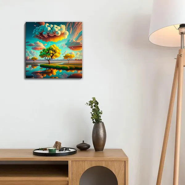 Multicolor_Abstract_24_X_24_Inch,_Wooden_Framed_Canvas_Painting_|_For_Bedroom,_Living_Room,_Study_Room_&_Office_|_Pine_Wood_Frame_(61_X_61_Cms)