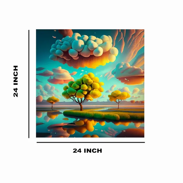Multicolor_Abstract_24_X_24_Inch,_Wooden_Framed_Canvas_Painting_|_For_Bedroom,_Living_Room,_Study_Room_&_Office_|_Pine_Wood_Frame_(61_X_61_Cms)