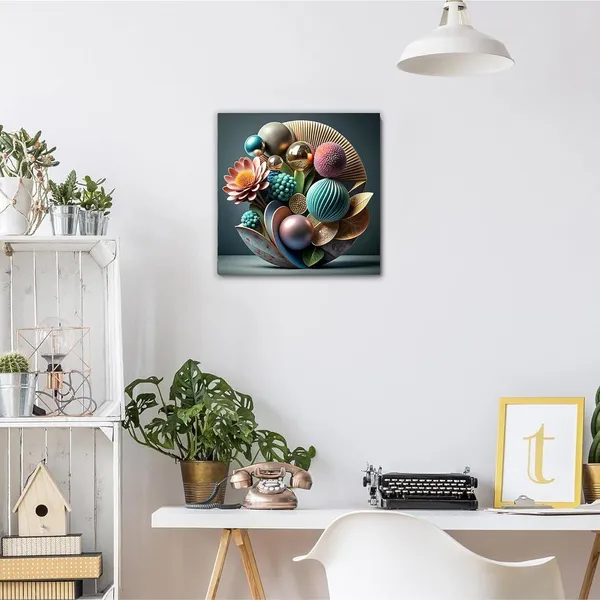Multicolor_Abstract_24_X_24_Inch,_Wooden_Framed_Canvas_Painting_|_For_Bedroom,_Living_Room,_Study_Room_&_Office_|_Pine_Wood_Frame_(61_X_61_Cms)
