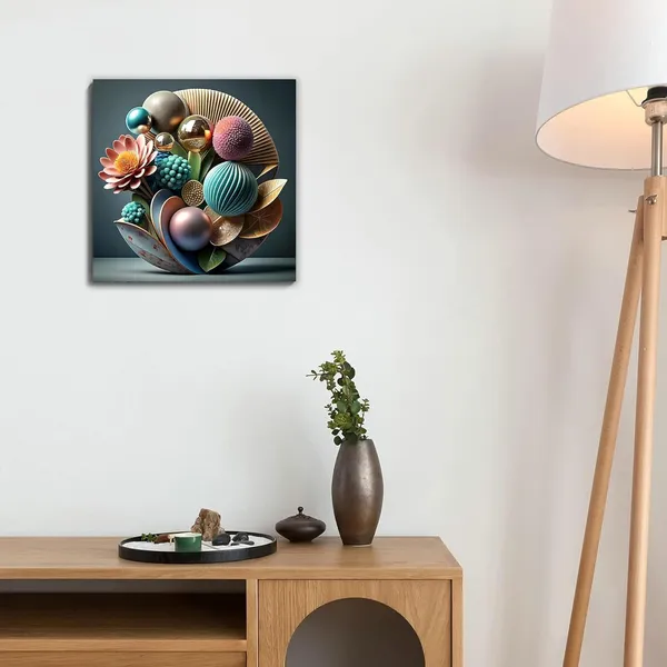 Multicolor_Abstract_24_X_24_Inch,_Wooden_Framed_Canvas_Painting_|_For_Bedroom,_Living_Room,_Study_Room_&_Office_|_Pine_Wood_Frame_(61_X_61_Cms)
