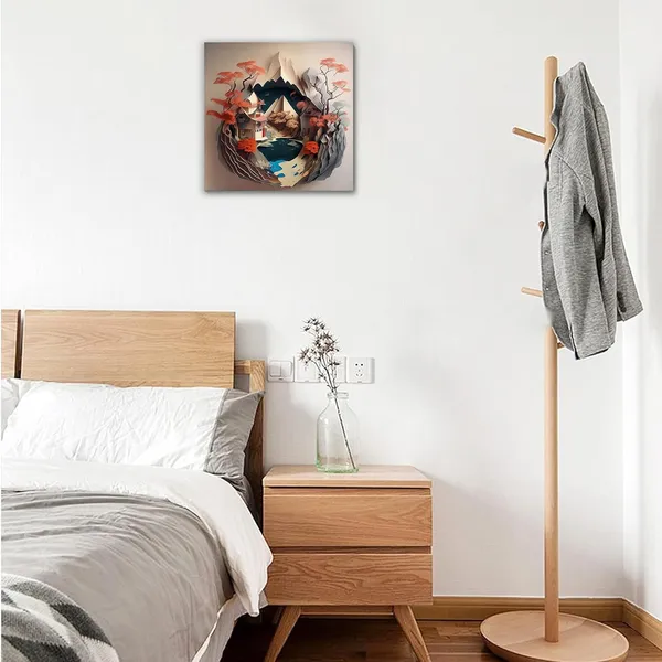 Multicolor_Abstract_24_X_24_Inch,_Wooden_Framed_Canvas_Painting_|_For_Bedroom,_Living_Room,_Study_Room_&_Office_|_Pine_Wood_Frame_(61_X_61_Cms)