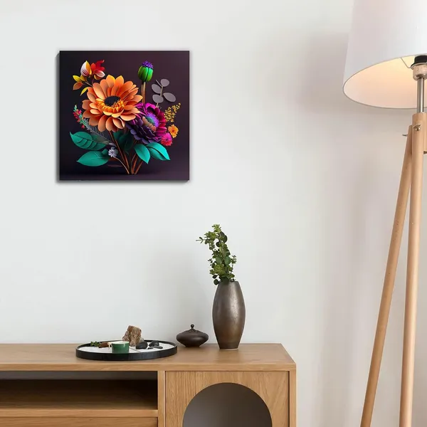 Multicolor_Abstract_24_X_24_Inch,_Wooden_Framed_Canvas_Painting_|_For_Bedroom,_Living_Room,_Study_Room_&_Office_|_Pine_Wood_Frame_(61_X_61_Cms)