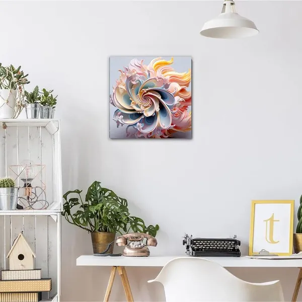 Multicolor_Abstract_24_X_24_Inch,_Wooden_Framed_Canvas_Painting_|_For_Bedroom,_Living_Room,_Study_Room_&_Office_|_Pine_Wood_Frame_(61_X_61_Cms)