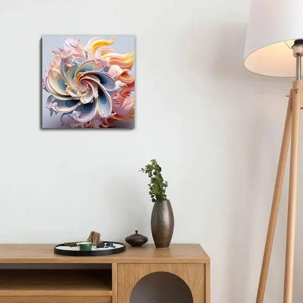 Multicolor_Abstract_24_X_24_Inch,_Wooden_Framed_Canvas_Painting_|_For_Bedroom,_Living_Room,_Study_Room_&_Office_|_Pine_Wood_Frame_(61_X_61_Cms)