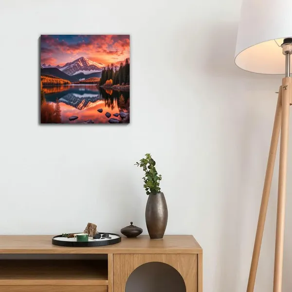 Multicolor_Abstract_24_X_24_Inch,_Wooden_Framed_Canvas_Painting_|_For_Bedroom,_Living_Room,_Study_Room_&_Office_|_Pine_Wood_Frame_(61_X_61_Cms)