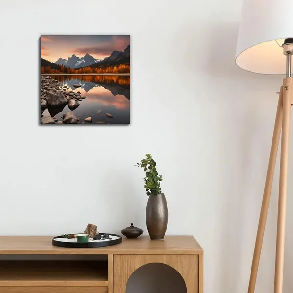 Multicolor_Abstract_24_X_24_Inch,_Wooden_Framed_Canvas_Painting_|_For_Bedroom,_Living_Room,_Study_Room_&_Office_|_Pine_Wood_Frame_(61_X_61_Cms)