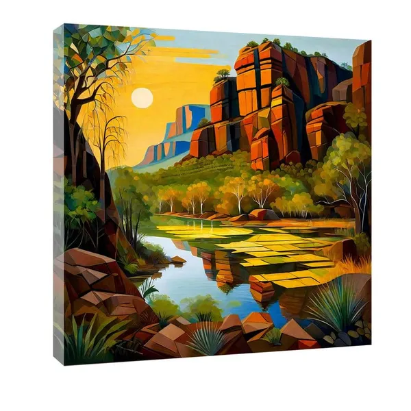 Multicolor_Abstract_24_X_24_Inch,_Wooden_Framed_Canvas_Painting_|_For_Bedroom,_Living_Room,_Study_Room_&_Office_|_Pine_Wood_Frame_(61_X_61_Cms)