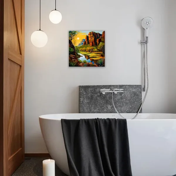 Multicolor_Abstract_24_X_24_Inch,_Wooden_Framed_Canvas_Painting_|_For_Bedroom,_Living_Room,_Study_Room_&_Office_|_Pine_Wood_Frame_(61_X_61_Cms)