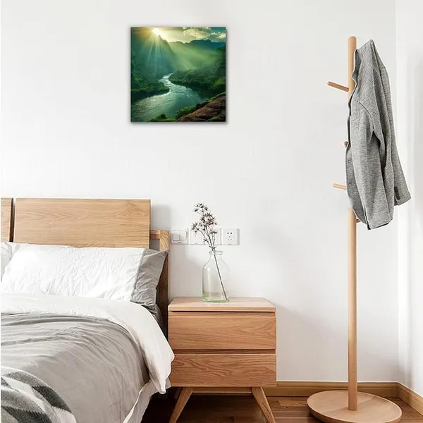 Multicolor_Abstract_24_X_24_Inch,_Wooden_Framed_Canvas_Painting_|_For_Bedroom,_Living_Room,_Study_Room_&_Office_|_Pine_Wood_Frame_(61_X_61_Cms)
