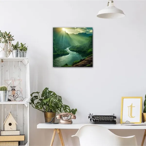 Multicolor_Abstract_24_X_24_Inch,_Wooden_Framed_Canvas_Painting_|_For_Bedroom,_Living_Room,_Study_Room_&_Office_|_Pine_Wood_Frame_(61_X_61_Cms)