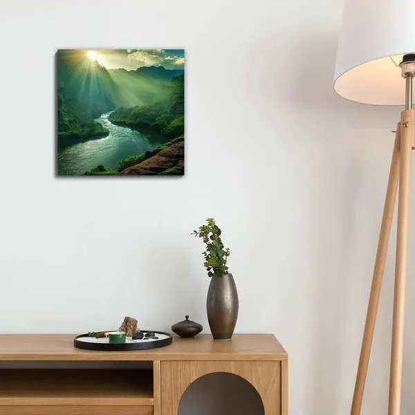 Multicolor_Abstract_24_X_24_Inch,_Wooden_Framed_Canvas_Painting_|_For_Bedroom,_Living_Room,_Study_Room_&_Office_|_Pine_Wood_Frame_(61_X_61_Cms)