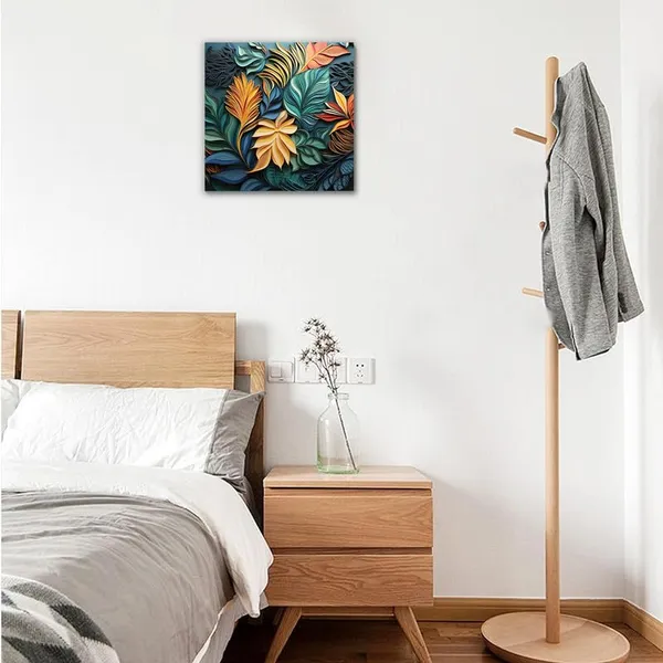 Multicolor_Abstract_24_X_24_Inch,_Wooden_Framed_Canvas_Painting_|_For_Bedroom,_Living_Room,_Study_Room_&_Office_|_Pine_Wood_Frame_(61_X_61_Cms)
