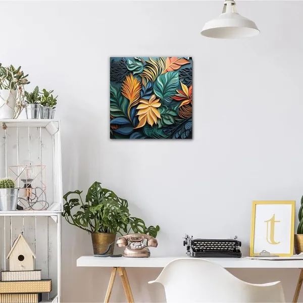 Multicolor_Abstract_24_X_24_Inch,_Wooden_Framed_Canvas_Painting_|_For_Bedroom,_Living_Room,_Study_Room_&_Office_|_Pine_Wood_Frame_(61_X_61_Cms)