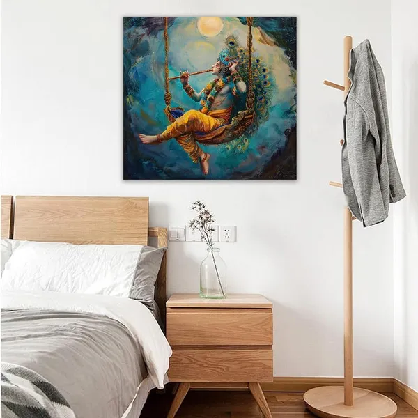 Multicolor_Abstract_24_X_24_Inch,_Wooden_Framed_Canvas_Painting_|_For_Bedroom,_Living_Room,_Study_Room_&_Office_|_Pine_Wood_Frame_(61_X_61_Cms)