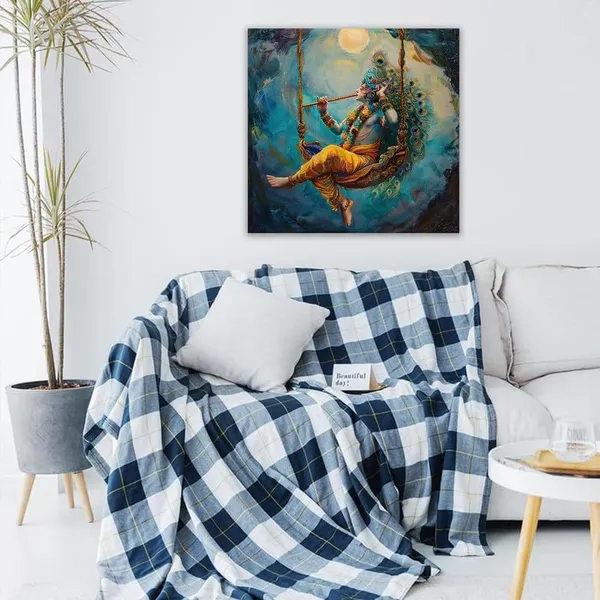 Multicolor_Abstract_24_X_24_Inch,_Wooden_Framed_Canvas_Painting_|_For_Bedroom,_Living_Room,_Study_Room_&_Office_|_Pine_Wood_Frame_(61_X_61_Cms)