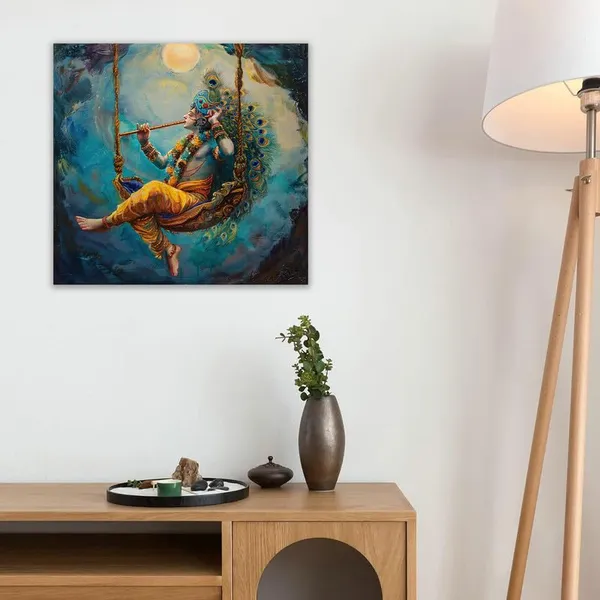Multicolor_Abstract_24_X_24_Inch,_Wooden_Framed_Canvas_Painting_|_For_Bedroom,_Living_Room,_Study_Room_&_Office_|_Pine_Wood_Frame_(61_X_61_Cms)