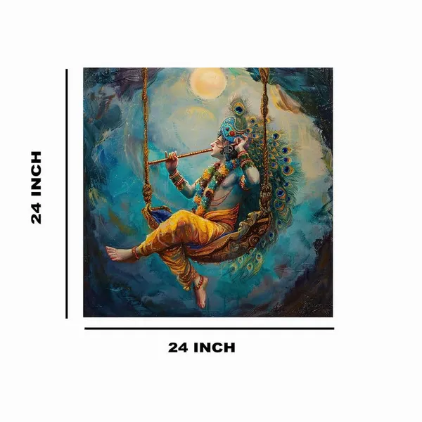Multicolor_Abstract_24_X_24_Inch,_Wooden_Framed_Canvas_Painting_|_For_Bedroom,_Living_Room,_Study_Room_&_Office_|_Pine_Wood_Frame_(61_X_61_Cms)