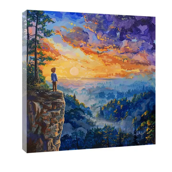 Multicolor_Abstract_24_X_24_Inch,_Wooden_Framed_Canvas_Painting_|_For_Bedroom,_Living_Room,_Study_Room_&_Office_|_Pine_Wood_Frame_(61_X_61_Cms)