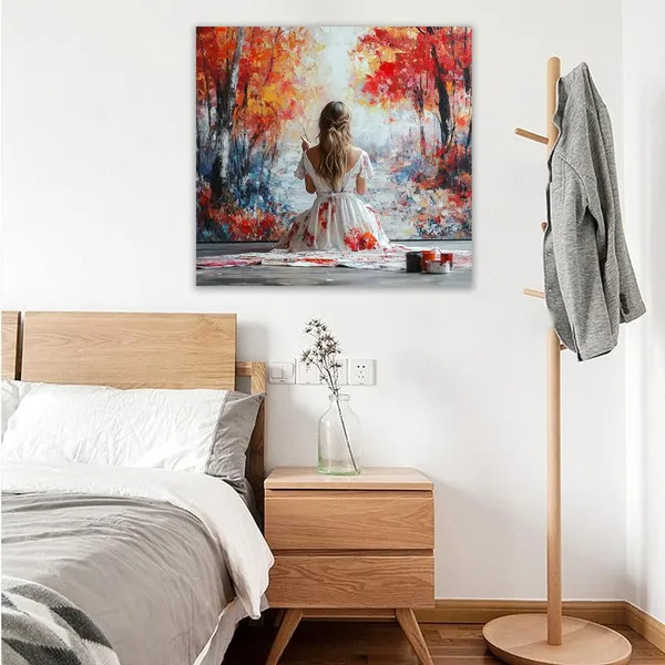 Multicolor_Abstract_24_X_24_Inch,_Wooden_Framed_Canvas_Painting_|_For_Bedroom,_Living_Room,_Study_Room_&_Office_|_Pine_Wood_Frame_(61_X_61_Cms)