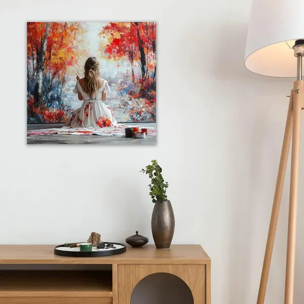 Multicolor_Abstract_24_X_24_Inch,_Wooden_Framed_Canvas_Painting_|_For_Bedroom,_Living_Room,_Study_Room_&_Office_|_Pine_Wood_Frame_(61_X_61_Cms)