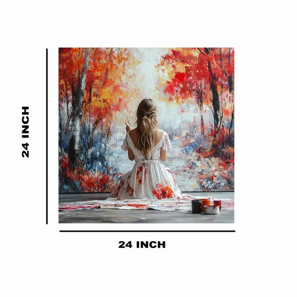 Multicolor_Abstract_24_X_24_Inch,_Wooden_Framed_Canvas_Painting_|_For_Bedroom,_Living_Room,_Study_Room_&_Office_|_Pine_Wood_Frame_(61_X_61_Cms)