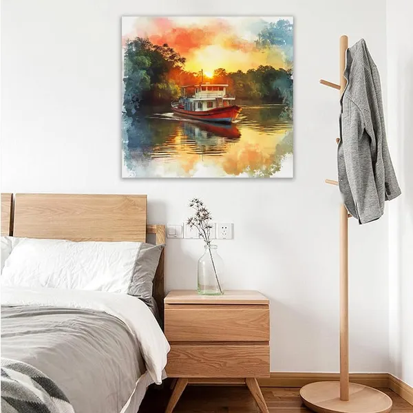 Multicolor_Abstract_24_X_24_Inch,_Wooden_Framed_Canvas_Painting_|_For_Bedroom,_Living_Room,_Study_Room_&_Office_|_Pine_Wood_Frame_(61_X_61_Cms)