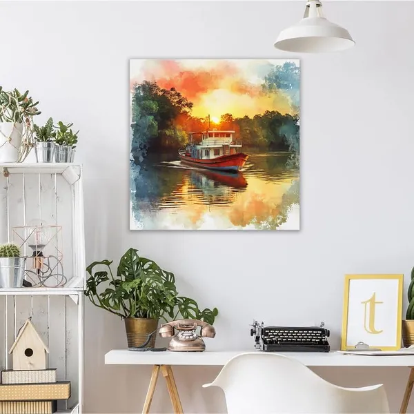Multicolor_Abstract_24_X_24_Inch,_Wooden_Framed_Canvas_Painting_|_For_Bedroom,_Living_Room,_Study_Room_&_Office_|_Pine_Wood_Frame_(61_X_61_Cms)